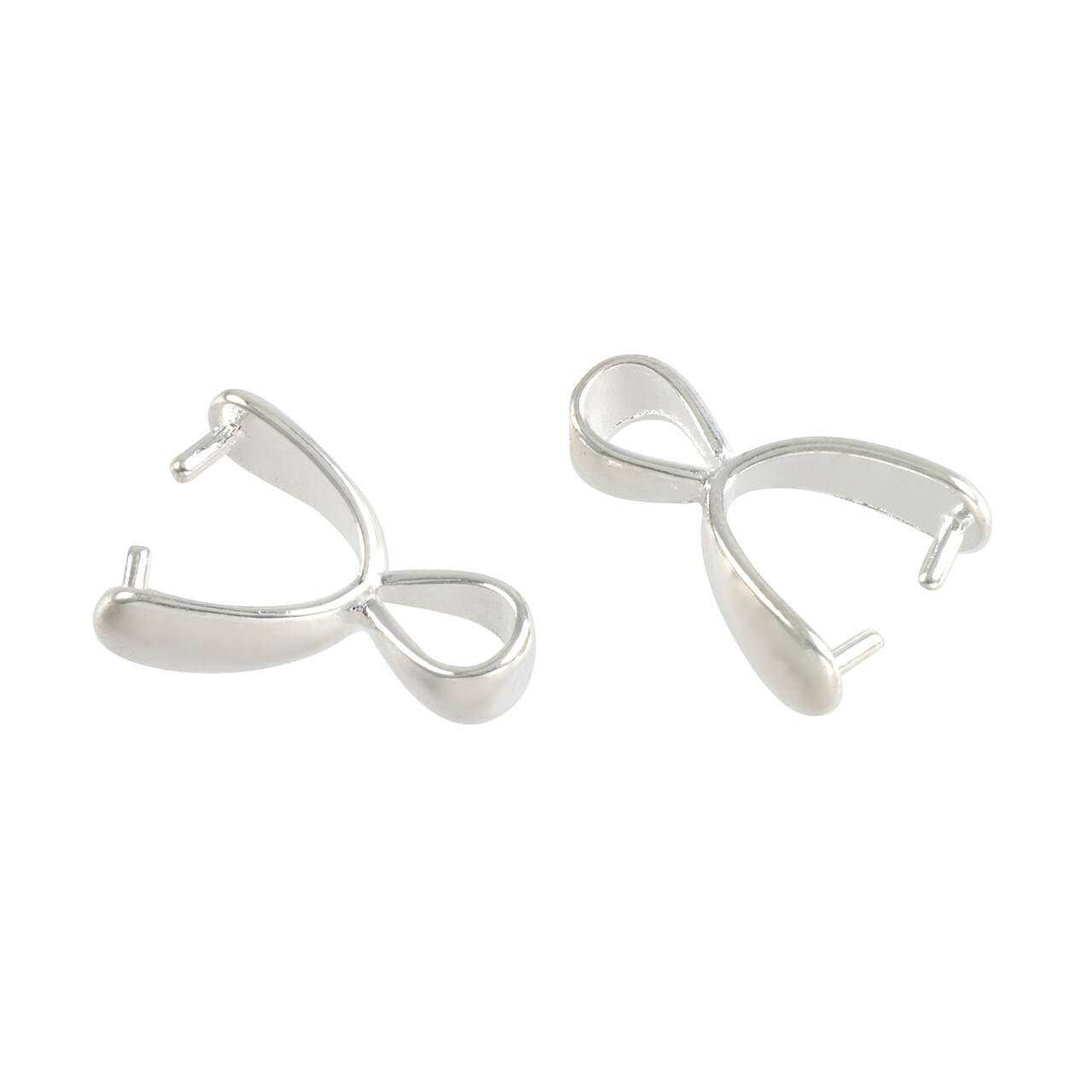 12 Packs: 4 ct. (48 total) Simple Silver Pinch Bails by Bead Landing™